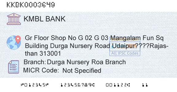 Kotak Mahindra Bank Limited Durga Nursery Roa BranchBranch 