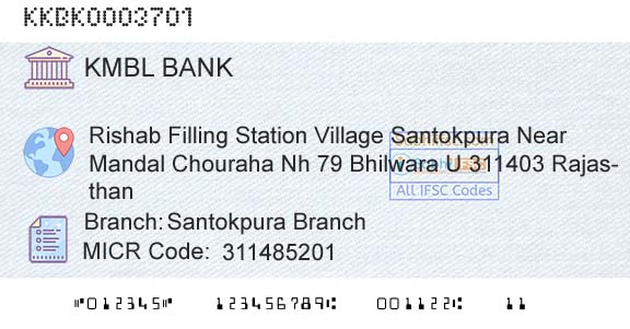 Kotak Mahindra Bank Limited Santokpura BranchBranch 