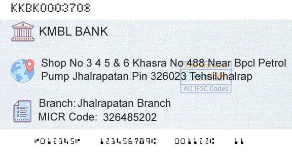 Kotak Mahindra Bank Limited Jhalrapatan BranchBranch 