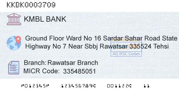 Kotak Mahindra Bank Limited Rawatsar BranchBranch 