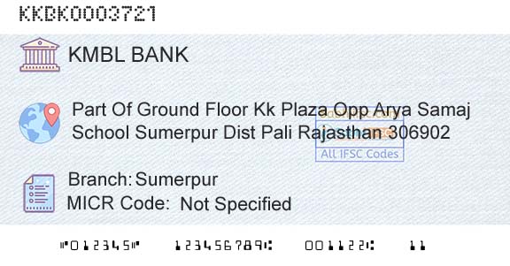 Kotak Mahindra Bank Limited SumerpurBranch 