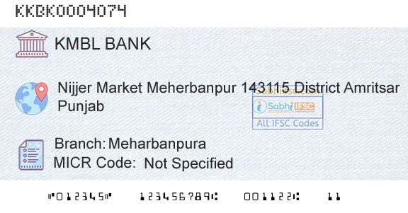 Kotak Mahindra Bank Limited MeharbanpuraBranch 