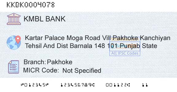 Kotak Mahindra Bank Limited PakhokeBranch 