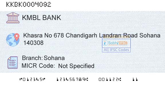Kotak Mahindra Bank Limited SohanaBranch 