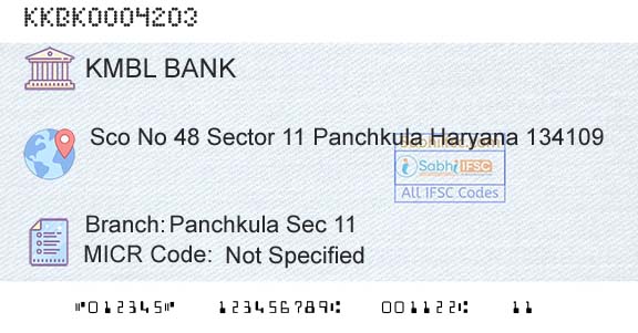 Kotak Mahindra Bank Limited Panchkula Sec 11Branch 