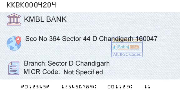 Kotak Mahindra Bank Limited Sector D ChandigarhBranch 