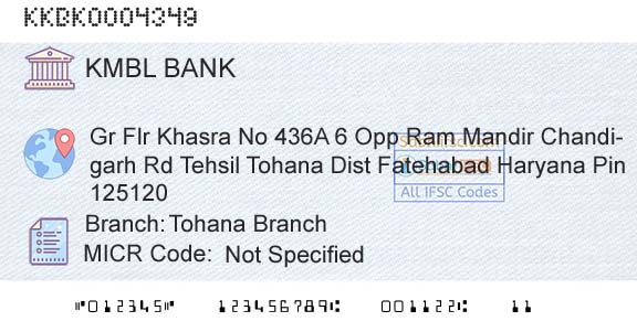 Kotak Mahindra Bank Limited Tohana BranchBranch 