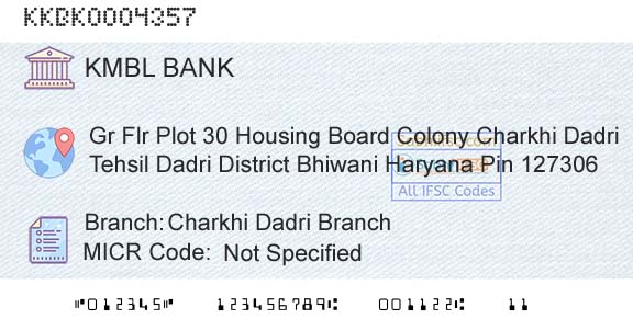 Kotak Mahindra Bank Limited Charkhi Dadri BranchBranch 