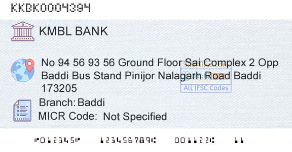 Kotak Mahindra Bank Limited BaddiBranch 