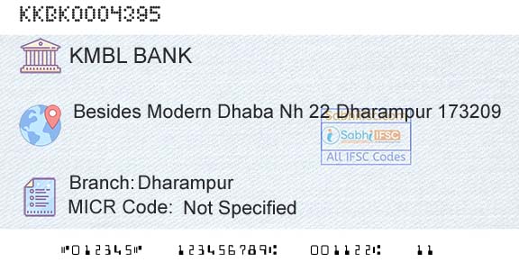 Kotak Mahindra Bank Limited DharampurBranch 