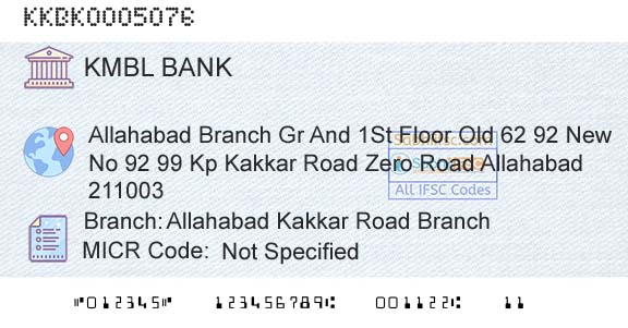 Kotak Mahindra Bank Limited Allahabad Kakkar Road BranchBranch 