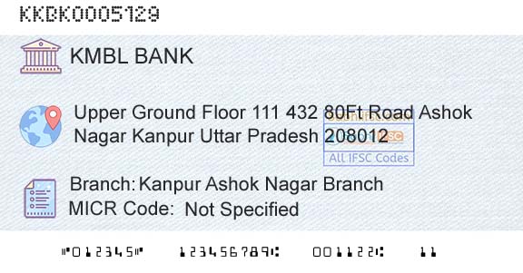 Kotak Mahindra Bank Limited Kanpur Ashok Nagar BranchBranch 