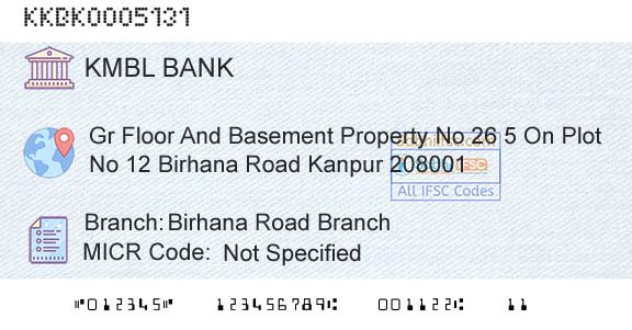 Kotak Mahindra Bank Limited Birhana Road BranchBranch 