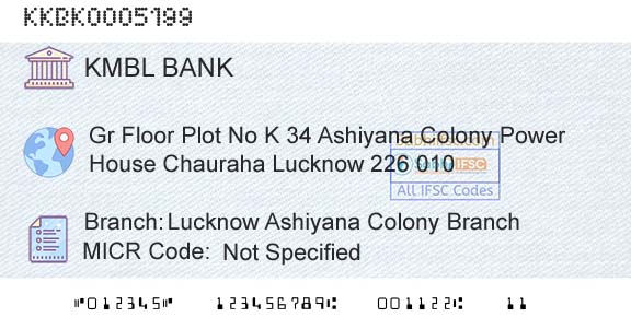 Kotak Mahindra Bank Limited Lucknow Ashiyana Colony BranchBranch 