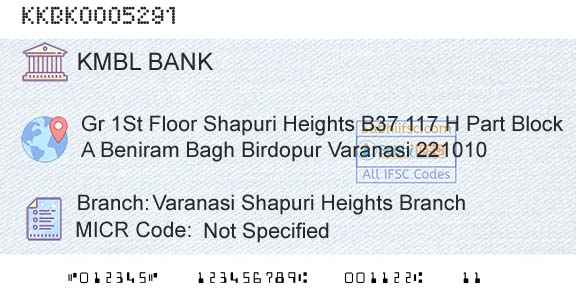 Kotak Mahindra Bank Limited Varanasi Shapuri Heights BranchBranch 