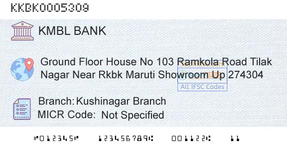 Kotak Mahindra Bank Limited Kushinagar BranchBranch 