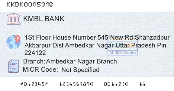 Kotak Mahindra Bank Limited Ambedkar Nagar BranchBranch 