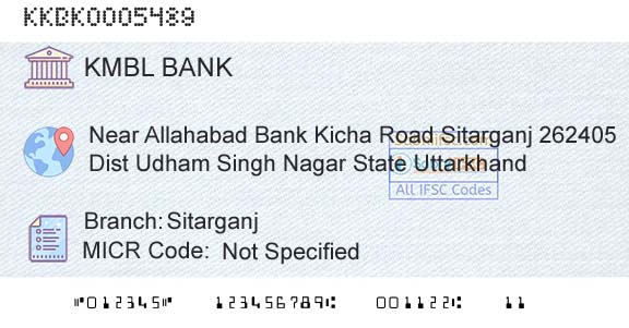 Kotak Mahindra Bank Limited SitarganjBranch 