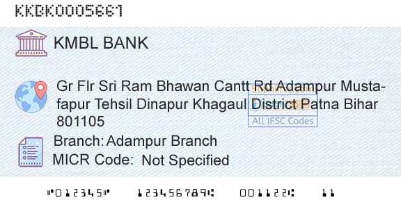 Kotak Mahindra Bank Limited Adampur BranchBranch 