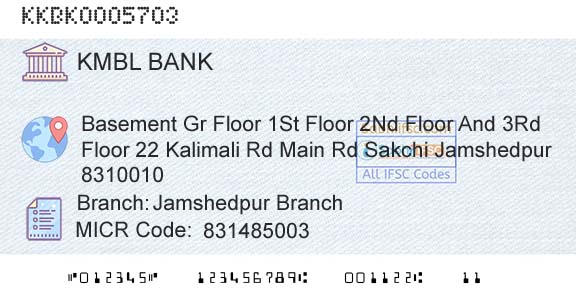 Kotak Mahindra Bank Limited Jamshedpur BranchBranch 