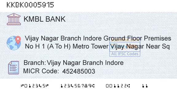 Kotak Mahindra Bank Limited Vijay Nagar Branch IndoreBranch 