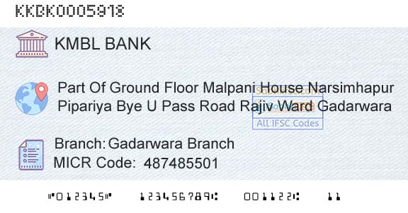 Kotak Mahindra Bank Limited Gadarwara BranchBranch 