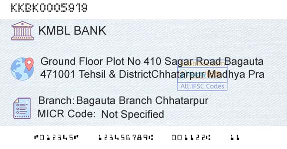 Kotak Mahindra Bank Limited Bagauta Branch ChhatarpurBranch 