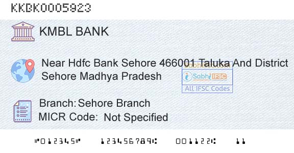 Kotak Mahindra Bank Limited Sehore BranchBranch 