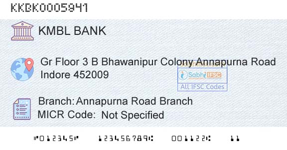 Kotak Mahindra Bank Limited Annapurna Road BranchBranch 