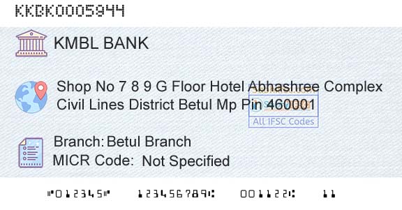 Kotak Mahindra Bank Limited Betul BranchBranch 