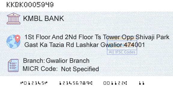 Kotak Mahindra Bank Limited Gwalior BranchBranch 