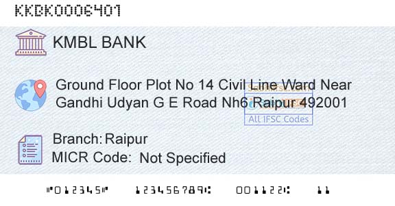 Kotak Mahindra Bank Limited RaipurBranch 