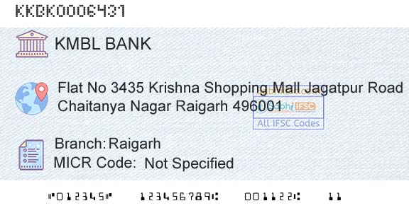 Kotak Mahindra Bank Limited RaigarhBranch 