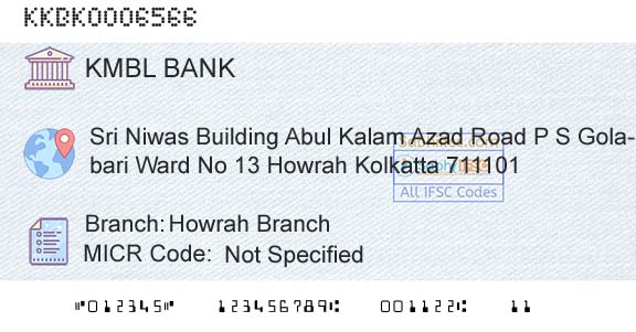 Kotak Mahindra Bank Limited Howrah BranchBranch 
