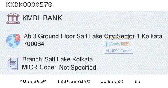 Kotak Mahindra Bank Limited Salt Lake KolkataBranch 