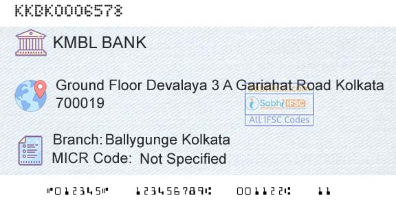 Kotak Mahindra Bank Limited Ballygunge KolkataBranch 