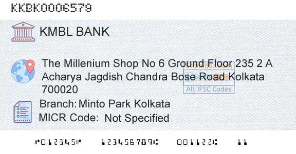 Kotak Mahindra Bank Limited Minto Park KolkataBranch 