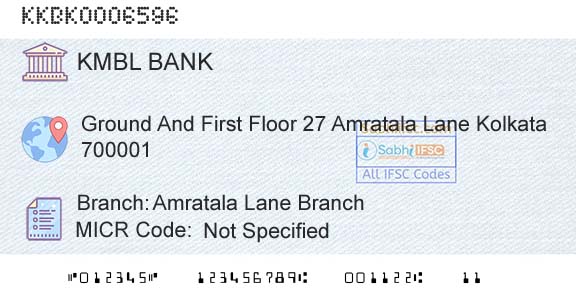 Kotak Mahindra Bank Limited Amratala Lane BranchBranch 