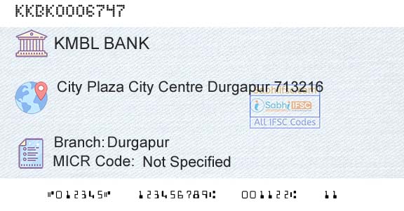 Kotak Mahindra Bank Limited DurgapurBranch 