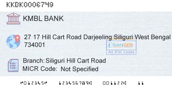 Kotak Mahindra Bank Limited Siliguri Hill Cart RoadBranch 