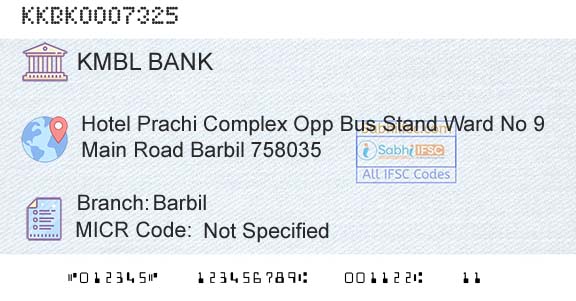 Kotak Mahindra Bank Limited BarbilBranch 