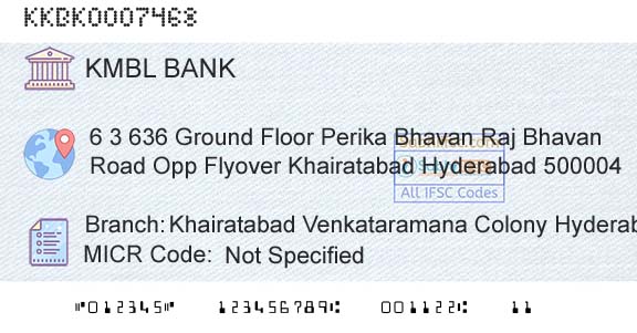 Kotak Mahindra Bank Limited Khairatabad Venkataramana Colony HyderabadBranch 