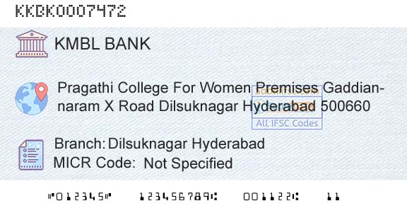 Kotak Mahindra Bank Limited Dilsuknagar HyderabadBranch 