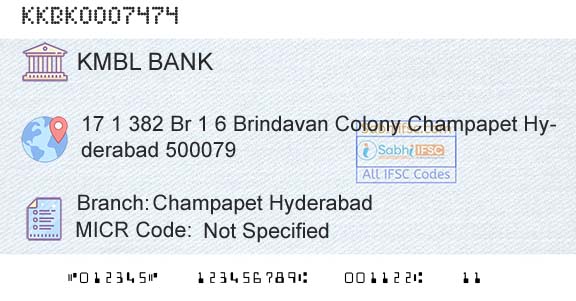 Kotak Mahindra Bank Limited Champapet HyderabadBranch 