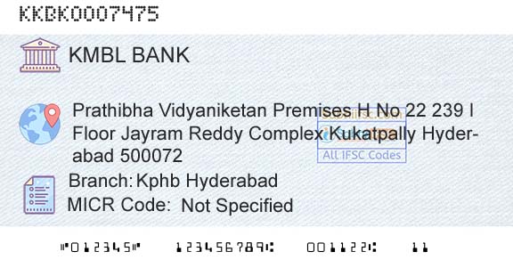 Kotak Mahindra Bank Limited Kphb HyderabadBranch 