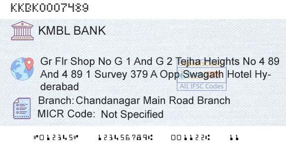 Kotak Mahindra Bank Limited Chandanagar Main Road BranchBranch 