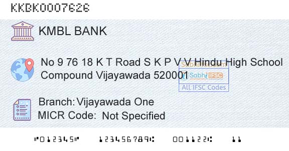 Kotak Mahindra Bank Limited Vijayawada OneBranch 