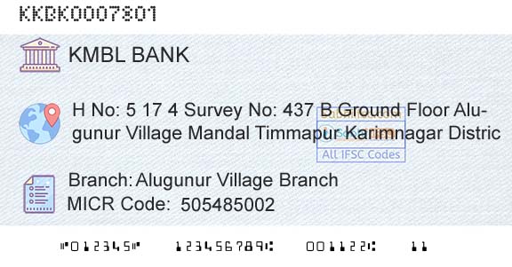 Kotak Mahindra Bank Limited Alugunur Village BranchBranch 