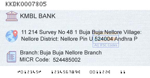 Kotak Mahindra Bank Limited Buja Buja Nellore BranchBranch 