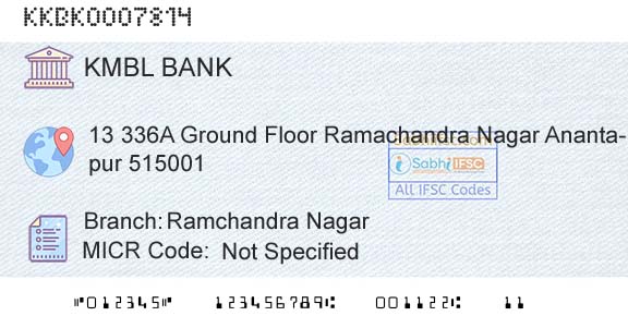 Kotak Mahindra Bank Limited Ramchandra NagarBranch 